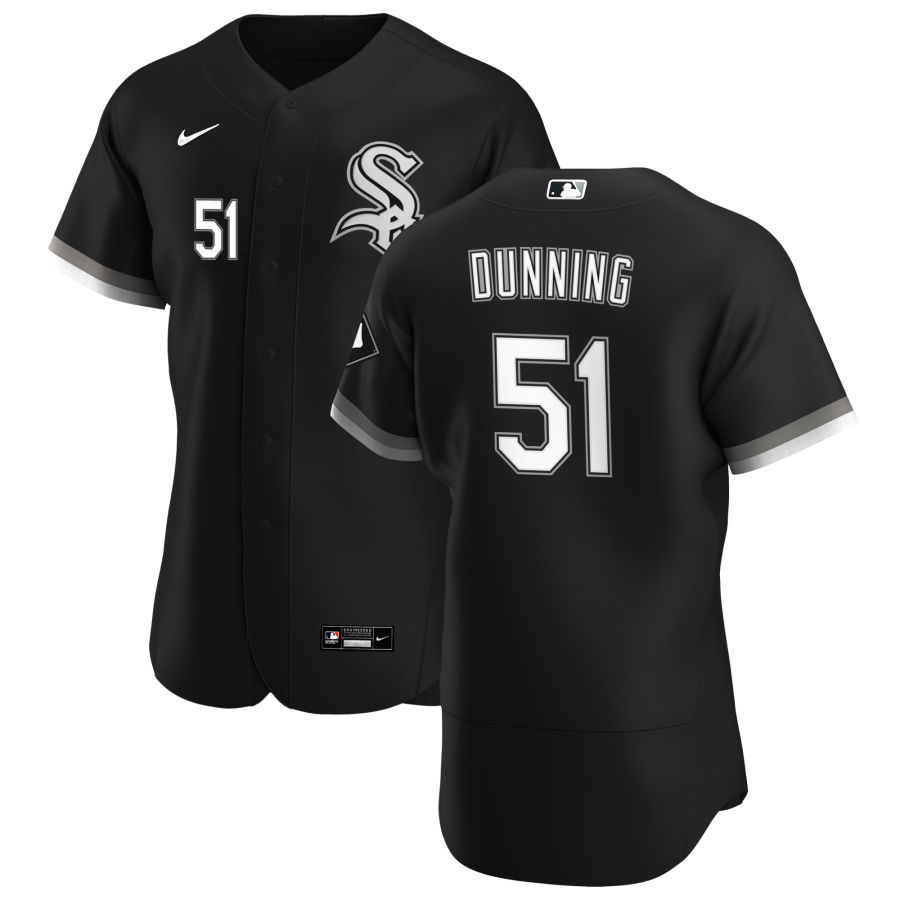 Chicago White Sox 51 Dane Dunning Men Nike Black Alternate 2020 Authentic Player MLB Jersey